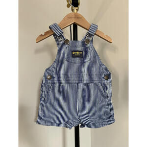 Vintage OshKosh B’gosh Conductor Stripe Shortalls - Made in USA 100% Cotton